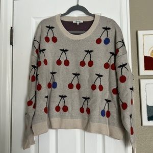 Cherry knit Madewell sweater
